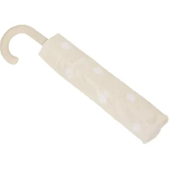 Best Gifi Parapluie canne beige à pois blancs