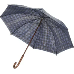 New Gifi Parapluie canne à carreaux bleus et gris