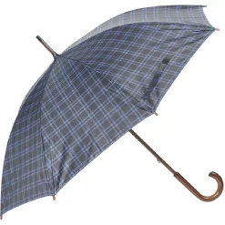 New Gifi Parapluie canne à carreaux bleus et gris