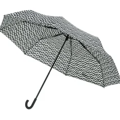 Outlet Gifi Parapluie canne imprimé zigzag blanc et noir
