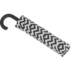 Outlet Gifi Parapluie canne imprimé zigzag blanc et noir