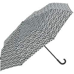 Outlet Gifi Parapluie canne imprimé zigzag blanc et noir