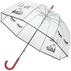 Hot Gifi Parapluie canne transparent La vie est belle