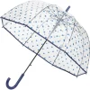 Best Gifi Parapluie canne transparent à pois bleus