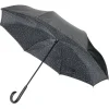 Hot Gifi Parapluie inversé noir à motifs blancs