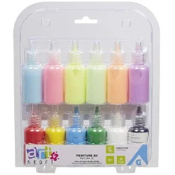 Gifi Peinture acrylique 3D mate et néon x 12