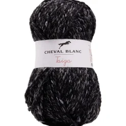 Gifi Pelote acrylique laine fil épais mélange Taïga 404 noir