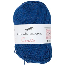 Gifi Pelote fil à tricoter coton et acrylique bleu roy 50g