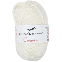 Gifi Pelote fil à tricoter coton et acrylique ivoire 50g