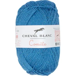 Gifi Pelote fil à tricoter coton et acrylique bleu 50g