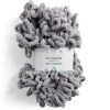 Gifi Pelote fil à tricoter 9m effet chenille polyester gris clair 100g