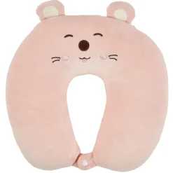 Hot Gifi Peluche 2en1 coussin de voyage souris rose