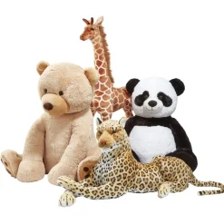 New Gifi Peluche géante Léopard allongé orange et noir