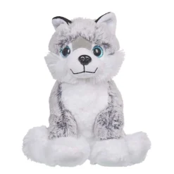 Gifi Eveil<Peluche Husky blanc et gris aux yeux bleus