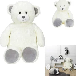 Gifi Eveil<Peluche ours gris et blanc 36x24xH90cm