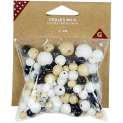 Gifi Perle bois x108 coloris noir blanc or