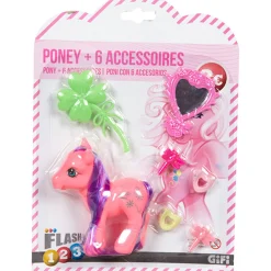 Gifi Jeux D'Imagination Et D'Imitation<Petit poney rose et accessoires X6