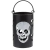 Photophore Halloween motif tête de mort noir et blanc*Gifi Sale