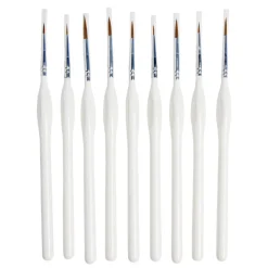 Gifi Pinceaux à bout rond bois et nylon H20cm - 9 pièces