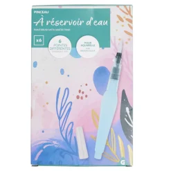 Gifi Pinceaux à réservoir d'eau pour aquarelle L20cm 6 pièces
