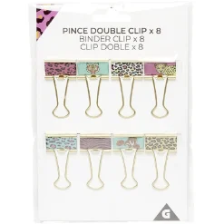 Pince double clip design tigre x8*Gifi