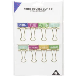 Pince double clip, métal*Gifi