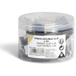 Pince double clip x24 métal*Gifi Clearance