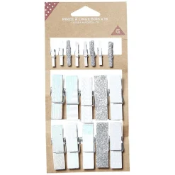 Gifi Pince à linge bois x19 gris et bleu pastel