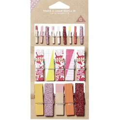 Gifi Pince à linge bois x19 rouge et rose