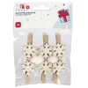 Gifi Jeux Créatifs<Pince porte-nom flocon de neige pailletté en bois x6