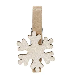 Gifi Jeux Créatifs<Pince porte-nom flocon de neige pailletté en bois x6