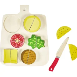 Gifi Jeux D'Imagination Et D'Imitation<Planche et aliments burger prédécoupés en bois