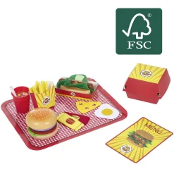 Outlet Gifi Plateau Fast food en bois certifié FSC® 37 pièces