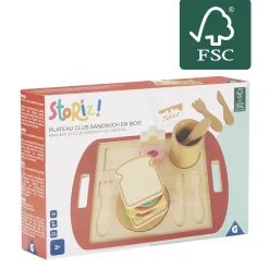Gifi Jeux D'Imagination Et D'Imitation<Plateau sandwich club en bois