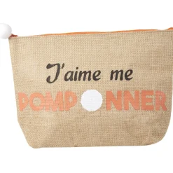 Outlet Gifi Pochette avec pompom en jute