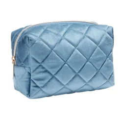 Online Gifi Pochette à cosmétiques en velours beige ou bleu 19x9xH12cm