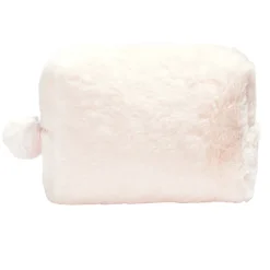 New Gifi Pochette à cosmétiques fausse fourrure rose ou beige 19x9xH12cm