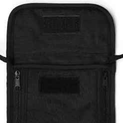 Hot Gifi Pochette de voyage tour de cou unie noire