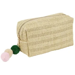 New Gifi Pochette en paille avec pompons