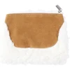 Sale Gifi Pochette imitation laine blanche et daim marron
