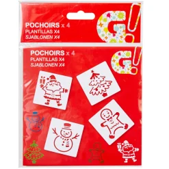 Gifi Pochoir de Noël x4