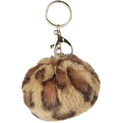 Hot Gifi Porte-clé forme boule en fausse fourrure