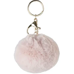 Hot Gifi Porte-clé forme boule en fausse fourrure