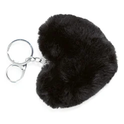 Hot Gifi Porte-clé forme coeur en fausse fourrure