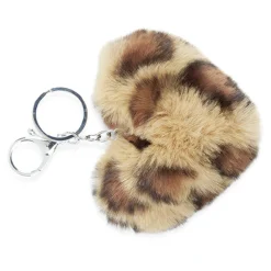 Hot Gifi Porte-clé forme coeur en fausse fourrure