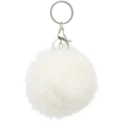 Outlet Gifi Porte-clé pompon en fausse fourrure uni