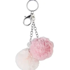 Hot Gifi Porte-clé pompon en fausse fourrure uni