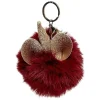 Hot Gifi Porte-clé pompon en fausse fourrure licorne
