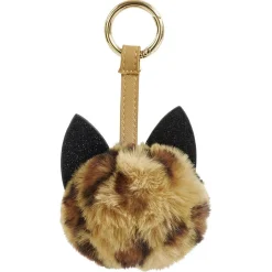 Hot Gifi Porte clé pompon léopard