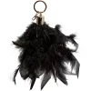 New Gifi Porte-clé pompon plume noir ou beige